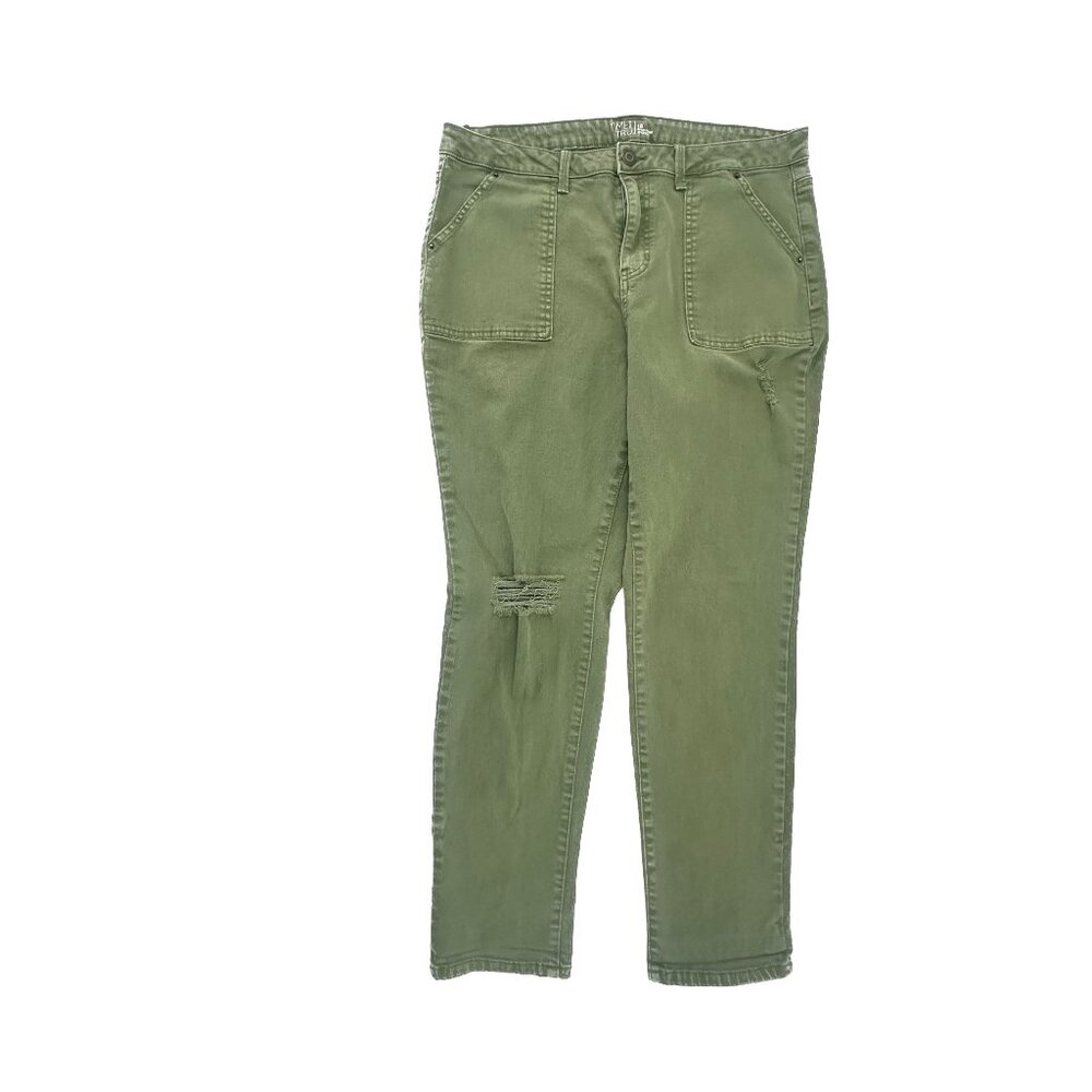 Time And Tru High Rise Skinny Women's size 16 Green Denim Jeans